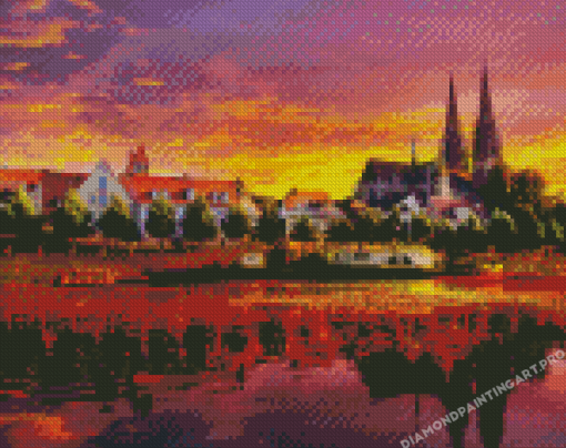 Regensburg At Sunset Diamond Painting