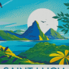 Saint Lucia Caribbean Poster Diamond Painting