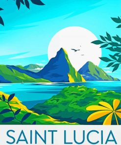 Saint Lucia Caribbean Poster Diamond Painting