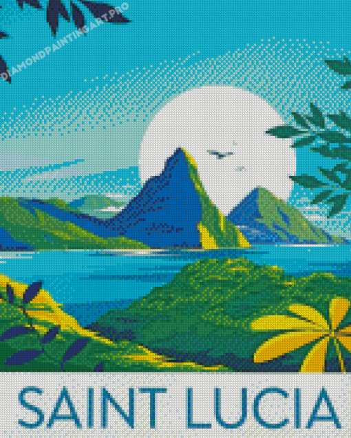 Saint Lucia Caribbean Poster Diamond Painting