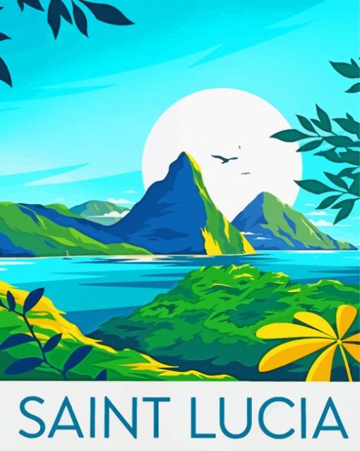 Saint Lucia Caribbean Poster Diamond Painting