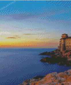 Seascape Castle Sunset Diamond Paintings