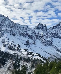 Snowy Mountains In North Cascades National Park Diamond Painting