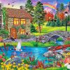 Spring Stone Cabin Diamond Painting