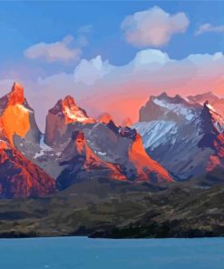 Sunset At Andes Mountains Diamond Painting