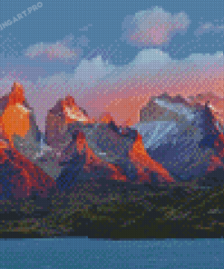 Sunset At Andes Mountains Diamond Painting