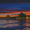 Sunset At Fort Myers Beach Pier Diamond Painting