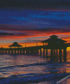 Sunset At Fort Myers Beach Pier Diamond Painting