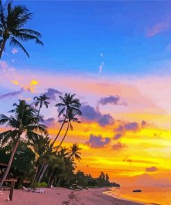 Sunset At Koh Samui Beach Diamond Paintings