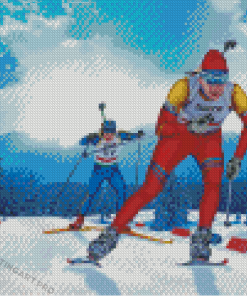 The Biathlon Players Diamond Paintings