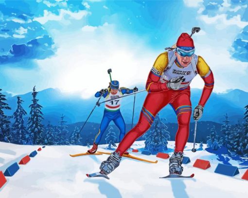 The Biathlon Players Diamond Paintings