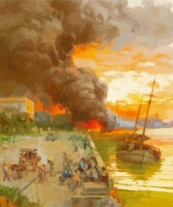 The Bombing Of The Intendencia By Fernando Amorsolo Diamond Painting