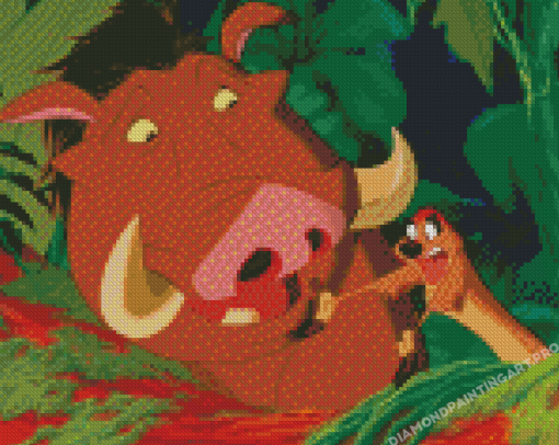 Timon And Pumbaa Lion King Diamond Painting