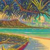 Tropical Beach And Canoe Diamond Painting