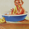 Vintage Child Bathing Diamond Painting