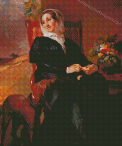 Vintage Old Woman And Dog Diamond Painting