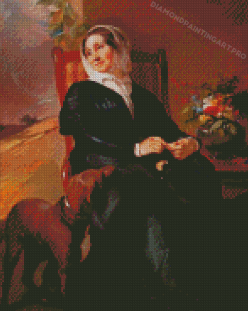 Vintage Old Woman And Dog Diamond Painting