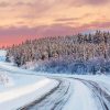 Winter Road Sunset Diamond Paintings