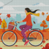 Woman Riding Bicycle Diamond Paintings