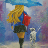 Woman Walking Dog Diamond Painting