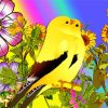 Yellow Birds And Flowers Diamond Paintings