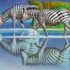 Zebras Drinking Tretchikoff Diamond Painting