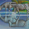 Zebras Drinking Tretchikoff Diamond Painting