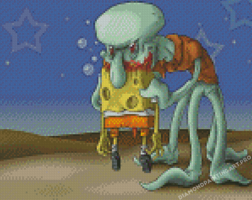 Zombie Squidward Diamond Painting