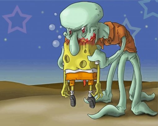 Zombie Squidward Diamond Painting