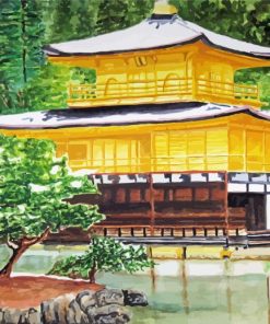 Aesthetic Golden Palace Japan Art Diamond Paintings