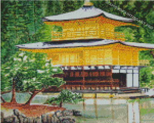 Aesthetic Golden Palace Japan Art Diamond Paintings