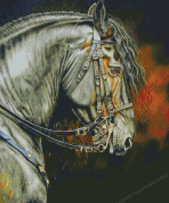 Aesthetic Friesian Horse Diamond Painting