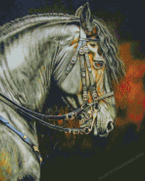 Aesthetic Friesian Horse Diamond Painting