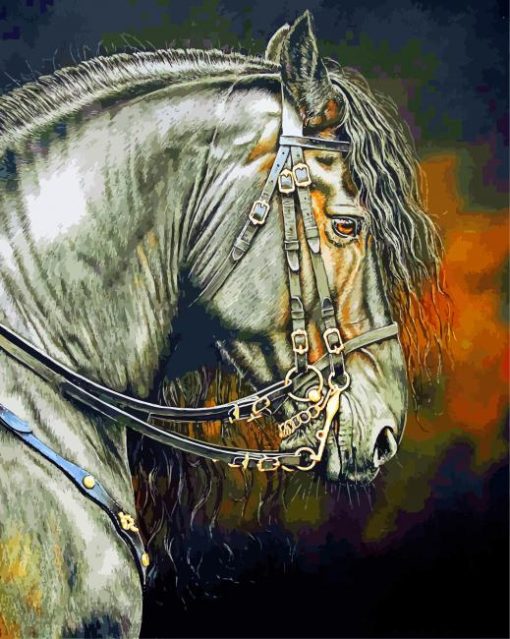 Aesthetic Friesian Horse Diamond Painting