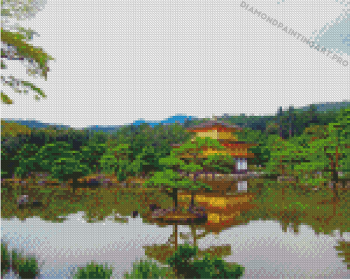 Beautiful Golden Palace Japan Diamond Paintings