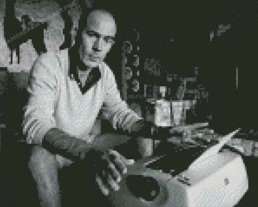 Black And White Hunter S Thompson Diamond Painting