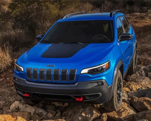 Blue Jeep Cherokee Diamond Paintings