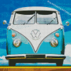 Blue Campervan Vehicle Diamond Paintings