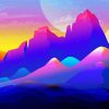 Colorful Mountain Cartoon Diamond Painting