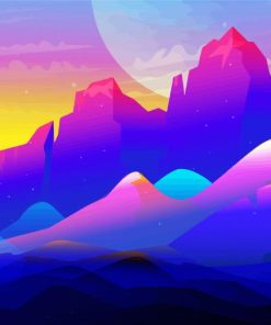 Colorful Mountain Cartoon Diamond Painting