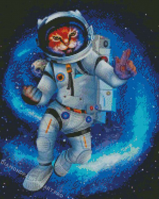 Cool Astronaut Cat Diamond Paintings