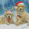 Cute Christmas Dogs Snow Diamond Painting