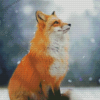 Cute Fox In Snow Diamond Paintings