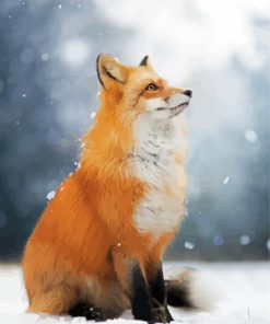 Cute Fox In Snow Diamond Paintings