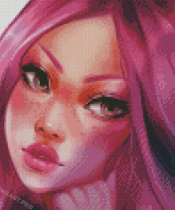 Cute Pink Girl Diamond Painting