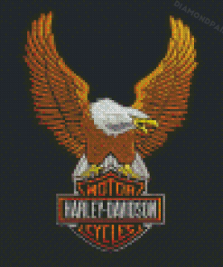 Eagle Motor Cycles Harley Davidson Logo Diamond Paintings