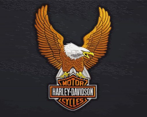 Eagle Motor Cycles Harley Davidson Logo Diamond Paintings