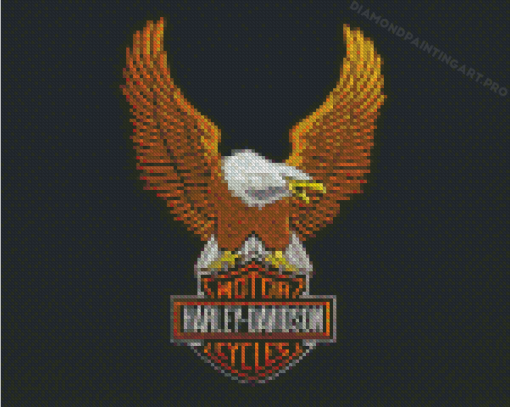 Eagle Motor Cycles Harley Davidson Logo Diamond Paintings