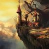 Fantasy Cliff Side Castle Diamond Paintings