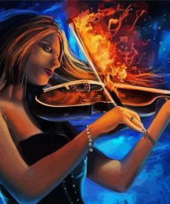 Fantasy Girl Playing Violin Diamond Paintings